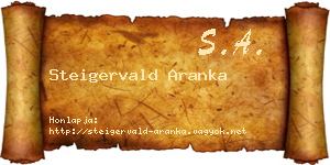 Steigervald Aranka névjegykártya