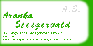 aranka steigervald business card